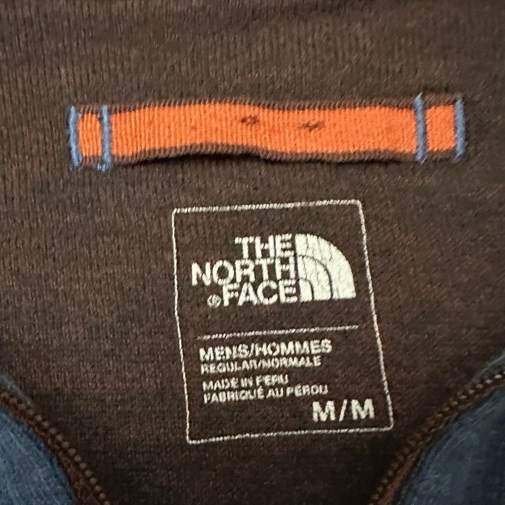 The North Face Sweater Mens Medium Blue‎ Quarter 1/4 Zip Pullover Long Sleeve